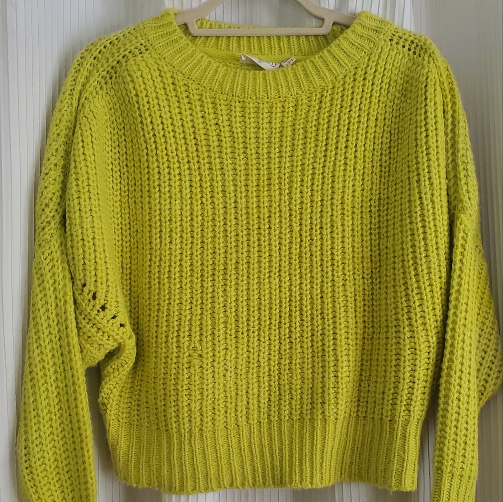 Lime Green/ Yellow Cropped Sweater